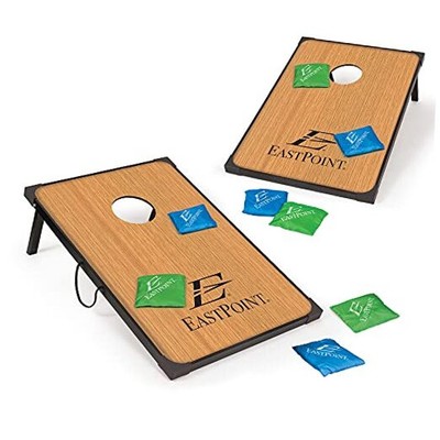  Cornhole Game Set Bean Bag Toss MDF - 2' W x 3' L - Built-In Storage, 