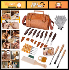 28-Piece Wood Carving Tools Set - Ergonomic Handles, High-Carbon Steel Blades, W