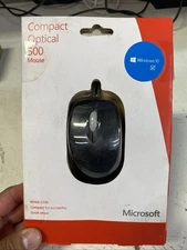 Microsoft Compact Optical 500 Wired USB Scroll Wheel Mouse Model 1344 New Sealed