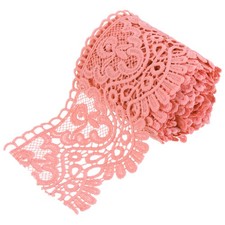 4 Inch Wide 5 Yard Lace Ribbon Floral Pattern Pink Milk Silk Lace Trim