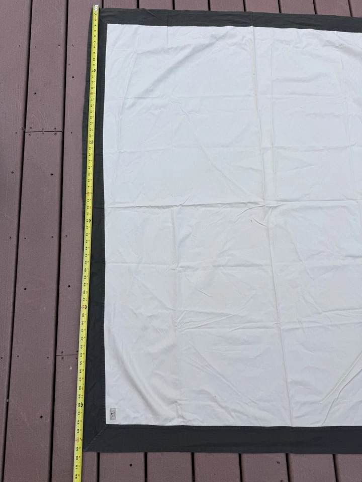 Ralph Lauren Chino Table Cloth White Green Border 65” X 52” - Image 3 of 4