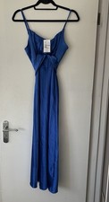 Quiz Royal Blue Satin Tie-Back Midi Dress – UK 8 – New with Tags