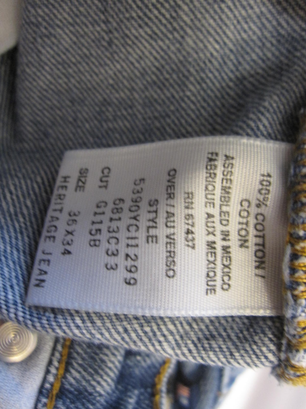 Y2K Distress Polo Jean Ralph Lauren Button Fly Button Denim Men Sz 36x32 (MP481) thumbnail 10