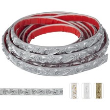 0.8" x 16.4FT Silver Peel and Stick Crown Molding Trim 1 Pack - Flexible Se...