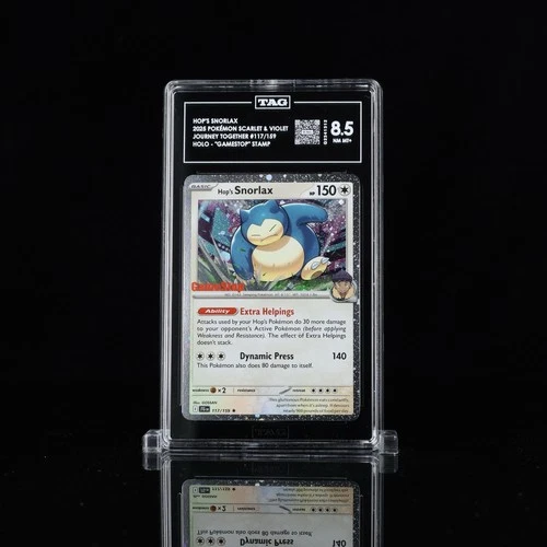 Hop’s Snorlax 117/159 GameStop Stamp Holo TAG 8.5 NM+ Scarlet & Violet 2025 PSA