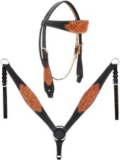 Leather Western Tack Set With Headstall  Breastplate/ Collar.
