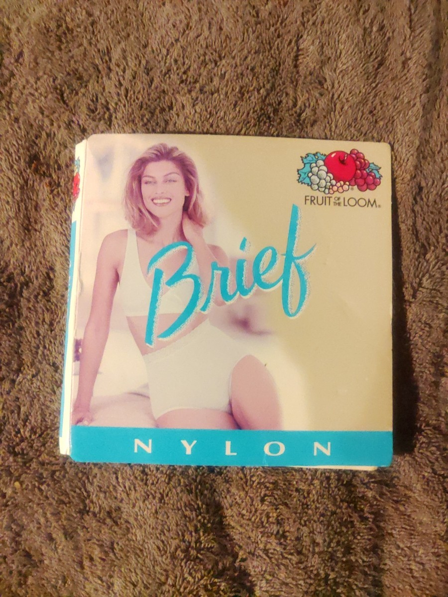 Vintage Fruit Of The Loom 100% Nylon Panties - Size 6-10, White With Wide Lace Trim