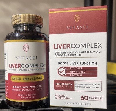 VITASEI Liver Complex -Detox And Cleanse Boosts Liver Function, 60 Caps.