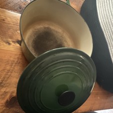 Le Creuset Green Enamel Cast Iron 26 Round Casserole Dutch Oven w/ Lid