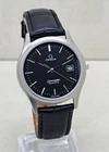 Vintage Omega Seamaster Black Dial 1425 Date Quartz Men's Swiss Watch