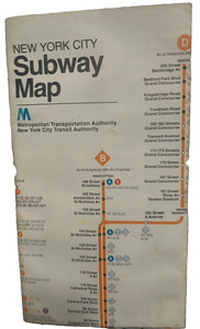 Authentic Vintage 1979 (Revised Fall 1980) NYC MTA Subway Map 24 Panel 22" x 28"