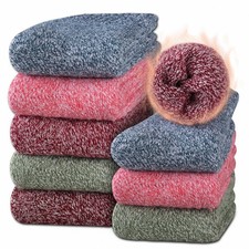 Thermal Wool Crew Socks for Women One Size Multicolor 7 Thick Warm Winter Socks