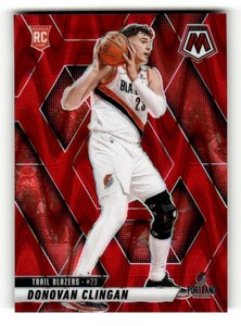 2024-25 Panini Mosaic Red Seismic Prizm #246 Donovan Clingan RC 118/299 Blazers