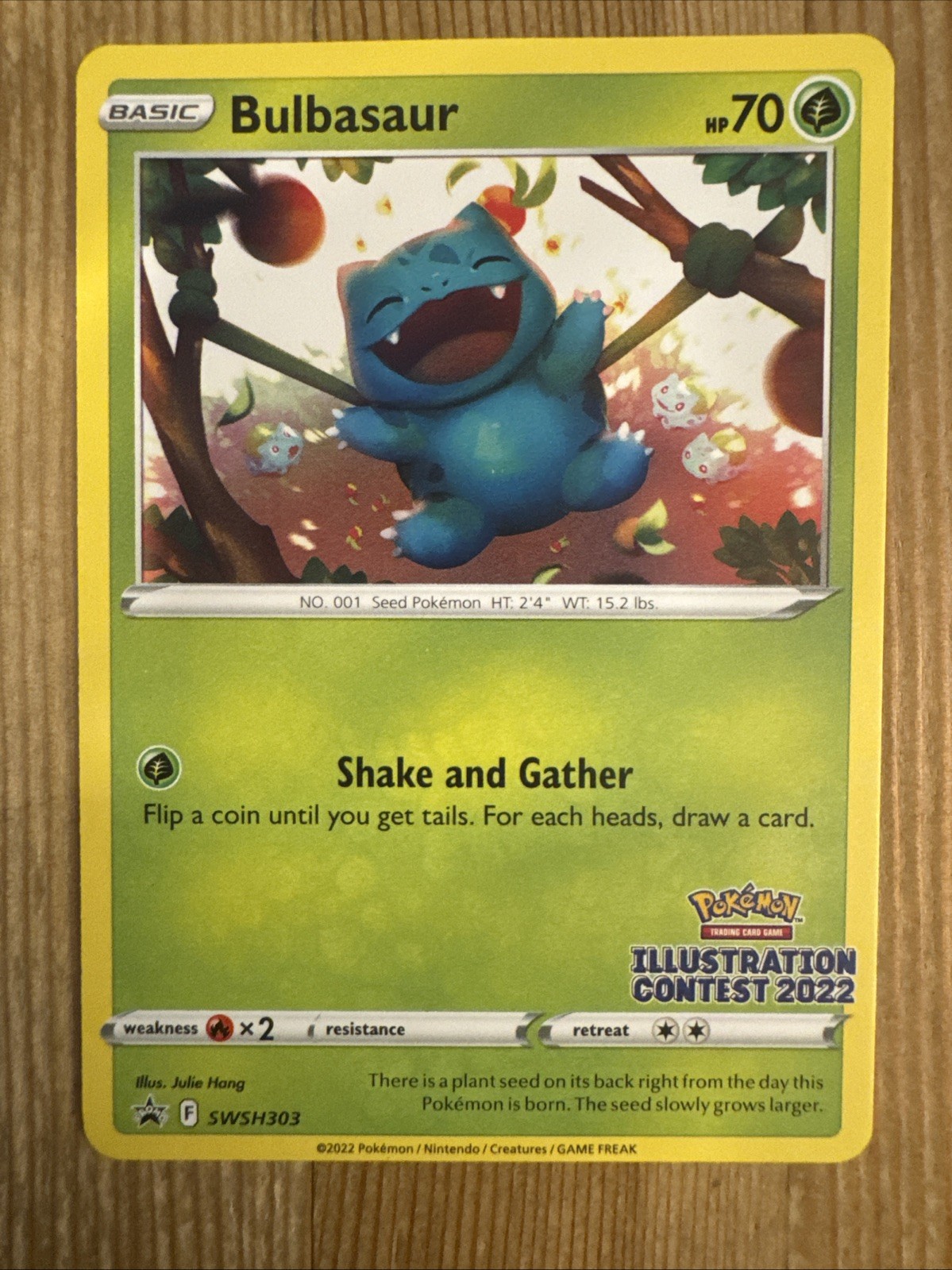 Bulbasaur - SWSH303 - Illustration Contest Promo Rare - Pokemon Card - VLP