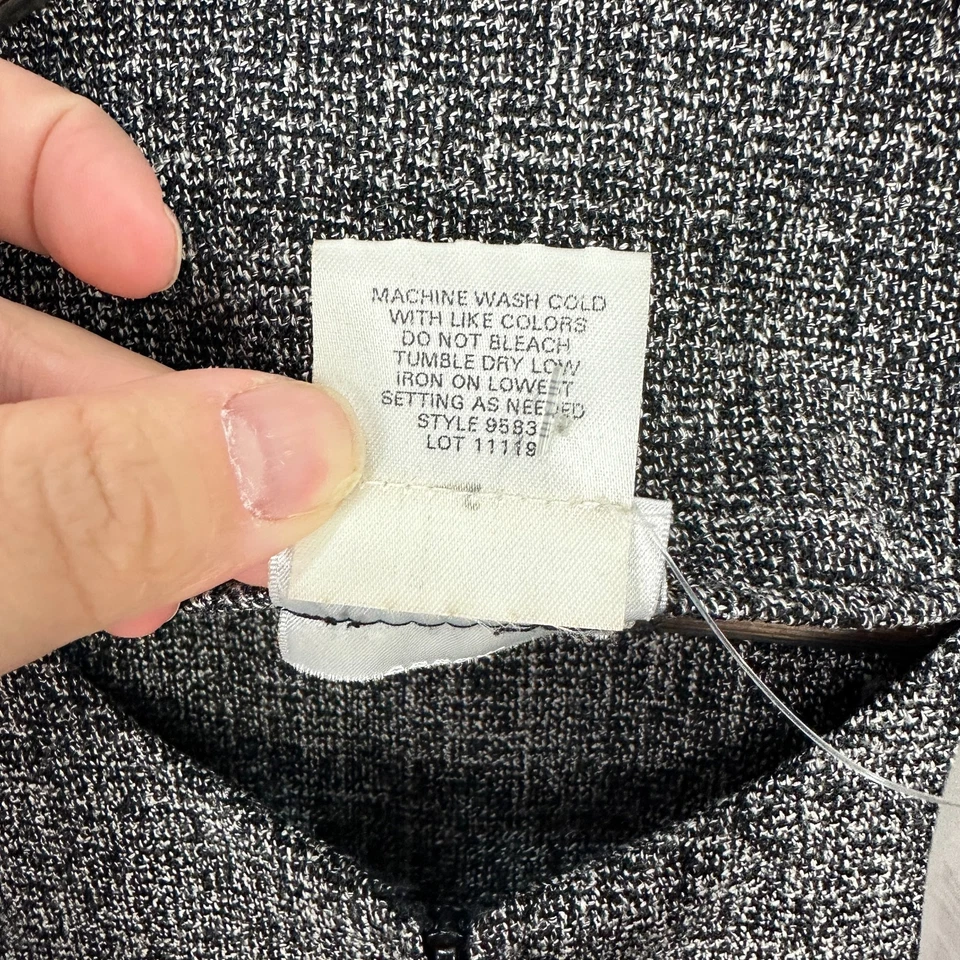 Fashion Bug 18/20W Tweed Fringe Jacket Black Quiet Luxury Office Old Money 90s - Image 3 of 4