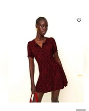 Reformation Neta French Kiss Womens Mini Dress Red And Black Size 4