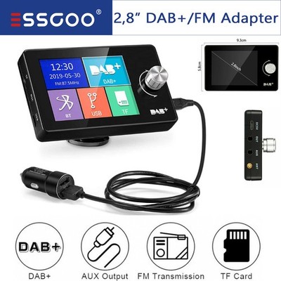 2.8'' Auto DAB/DAB+ Autoradio Adapter Bluetooth Wireless FM Transmitter EmpfäNger