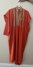 Mens Orange Two Piece Djellaba Kaftan
