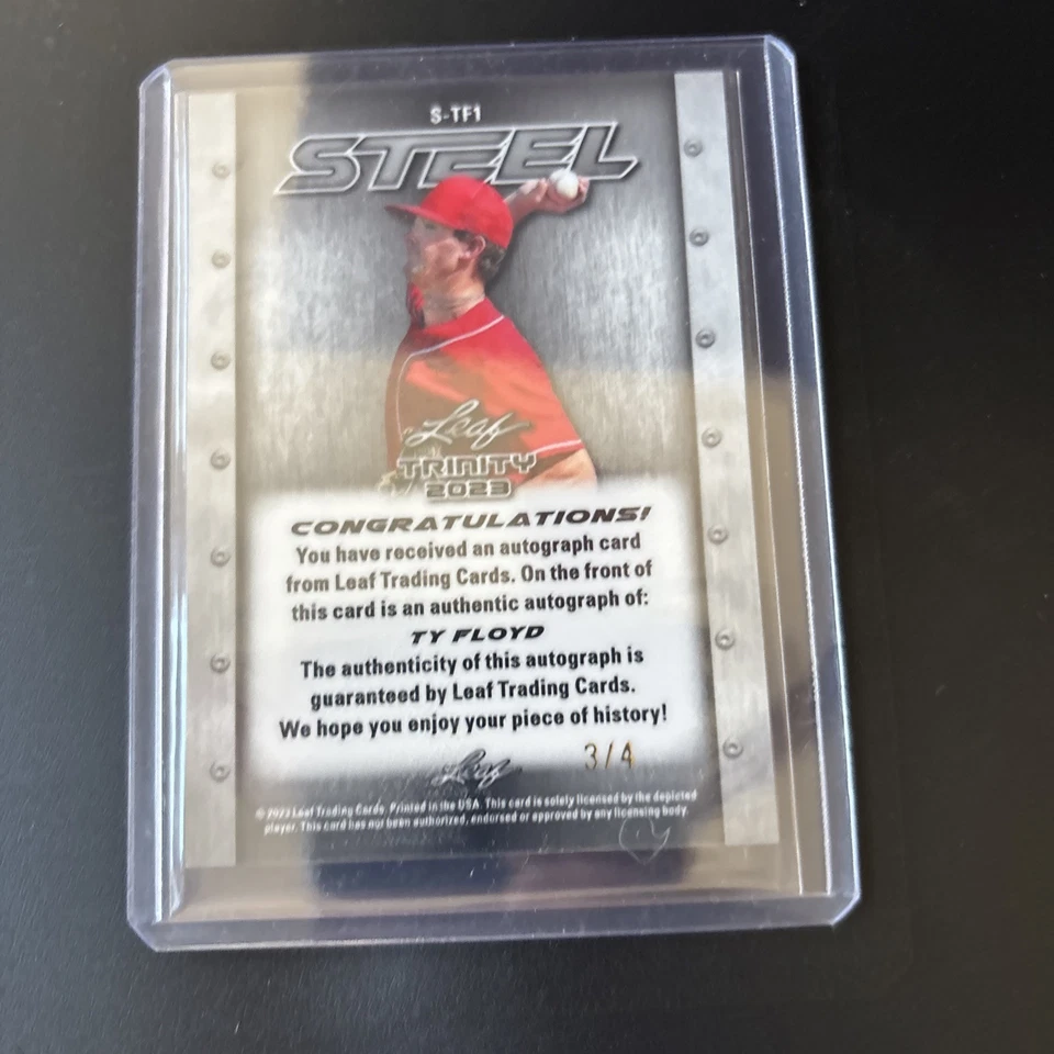 2023 Leaf Trinity Ty Floyd Auto /4 Reds SSP - Image 2 of 2