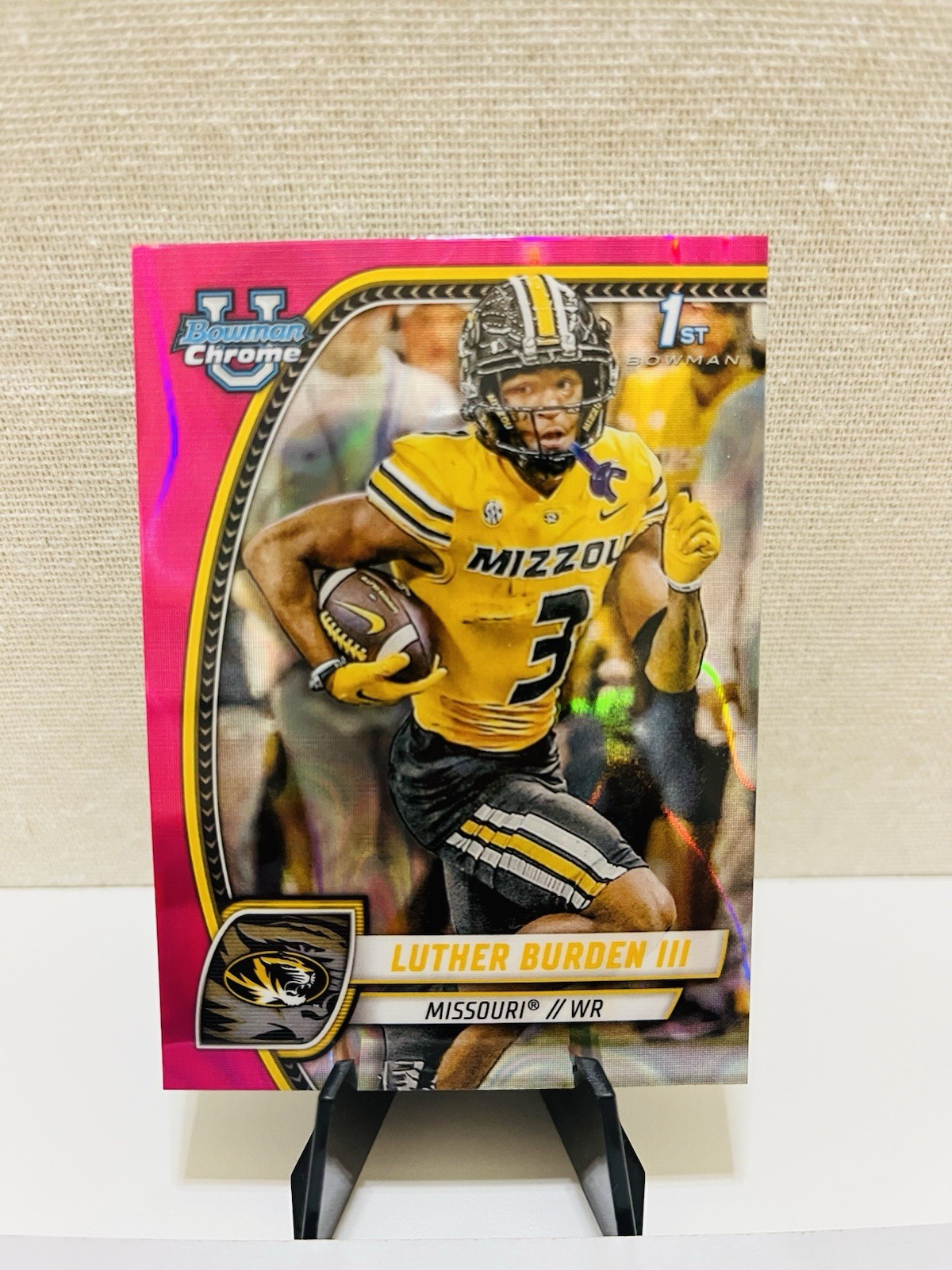 2024 Bowman Chrome U Luther Burden #123 Pink Lava Refractor 1st Bowman RC