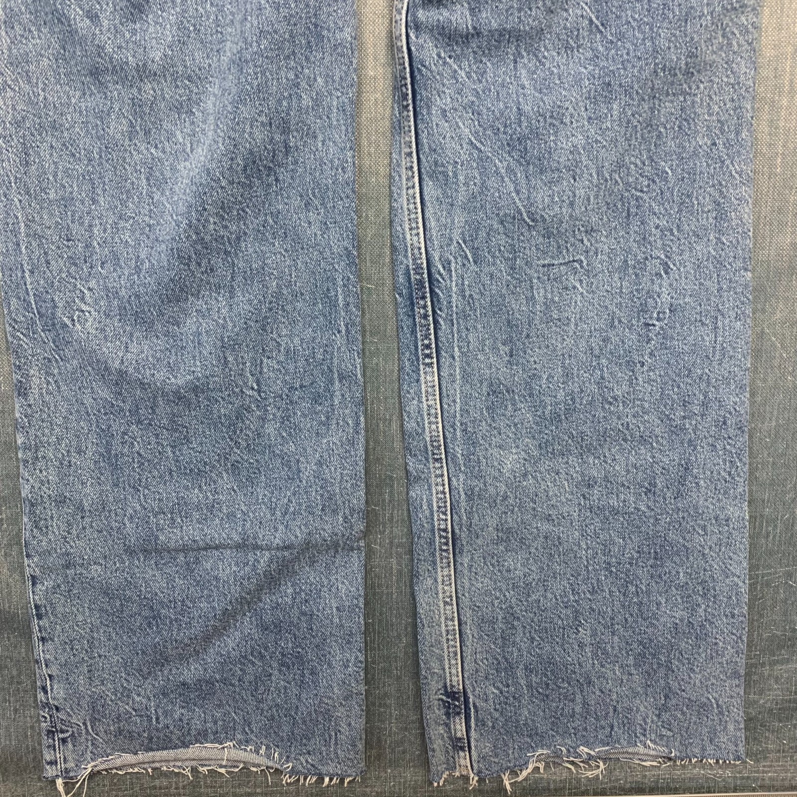 ZARA Women's Jeans Size 8 Blue Straight Leg Raw Hem Denim High Rise 100% Cotton thumbnail 11