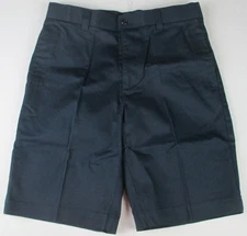 LANDS END Classic Navy School Uniform Plain Front Chino Shorts Boys 10 NEW