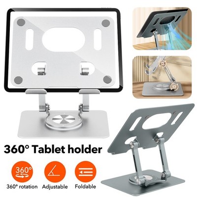 Tablet PC Halterung Verstellbarer Aluminium Desktop-Ständer 360° Drehbar Ständer