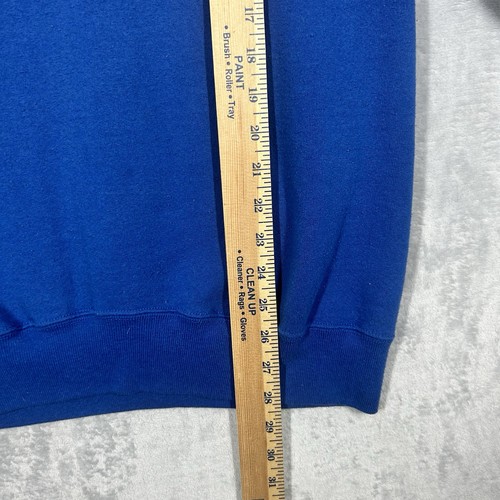 Vintage Jerzees Sweatshirt Large Blue Blank Crewneck USA Made 90s Raglan Plain - Picture 6 of 7