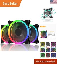 3-Pack 120mm RGB LED Case Fans - Ultra Quiet High Airflow Cooling Solution