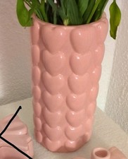Neue Vase BUTLERS Rosa Herzen 26 cm Groß