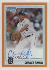 2010 Bowman Draft Chrome Prospects Orange Refractor 16/25 Chance Ruffin Auto 7xr