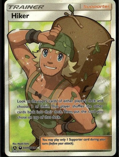 Hiker Shiny Holo Rare Hidden Fates: Shiny Vault SV85/SV94 Supporter Holofoil Pok