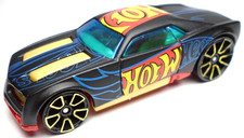 2016 HOT WHEELS BULLY GOAT BLACK 1:64 DIECAST 2 7/8" CAR WITH RED YELLOW  BLUE