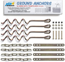70113 Swing Set, Trampoline, & Patio Furniture Metal Ground Anchor Kit Hardware,