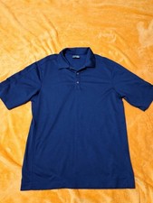 Nike GOLF Dri-Fit Standard Fit Navy Blue Short Sleeve Polo Shirt Mens Small  