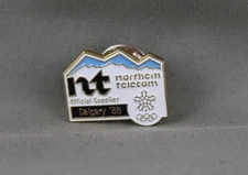Calgary 88 Winter Olympic Games Pin - Northern Telecom Sponsor Pin - Stamped Pin