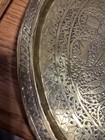 12 Inch Antique Middle Eastern Engraved Brass Tray — photo 7