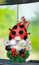 Cute Gnome Ladybug Acrylic Hanging Ornament