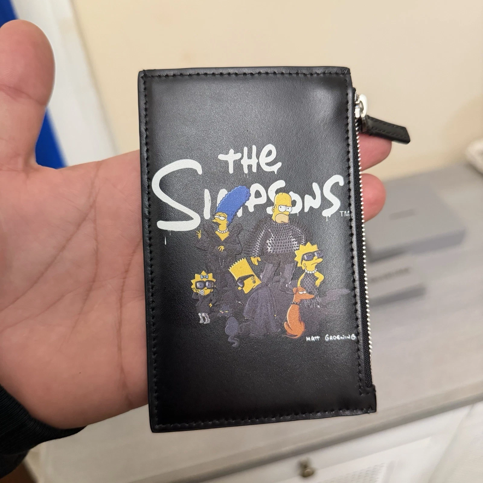 Balenciaga — Balenciaga The Simpsons Black Leather Wallet Cardholder + Box + Dustbag RARE ⭐️
