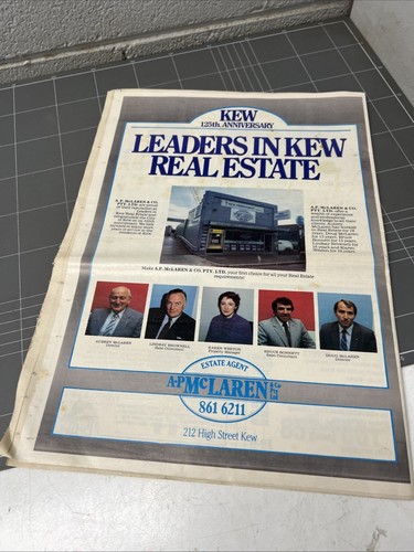 VINTAGE NEWSPAPER CITY OF KEW 125 YEARS SPECIAL SOUVENIR STILLWELL FORD 1985 - Bild 2 von 15