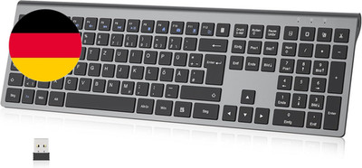 Cimetech Kabellose Tastatur Kabellos Deutsches QWERTZ Layout Wireless Keyboard W