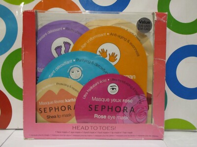 SEPHORA ~ HEAD TO TOES ! 6 PC MASK SET ~ BOXED / PLEASE READ FULL DETAILS