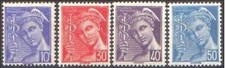 TIMBRE FRANCE 546/549** Mercure   neuf sans charnière 1942