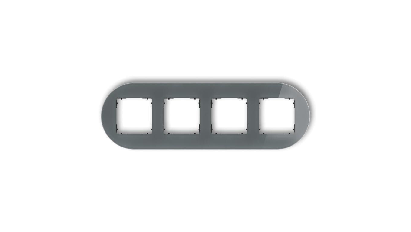 ICON Universal quadruple round frame - glass effect (frame: graphite, bot /T2UK