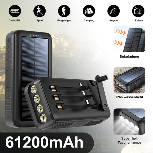 61200mah USB Solar Power Bank Portable External Battery Charger For Cell Phone - Picture 20 of 50