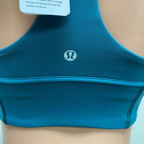 Lululemon Womens Capture Blue Stretch Medium Support Wunder Train Longline Bra 6 - Picture 6 of 9