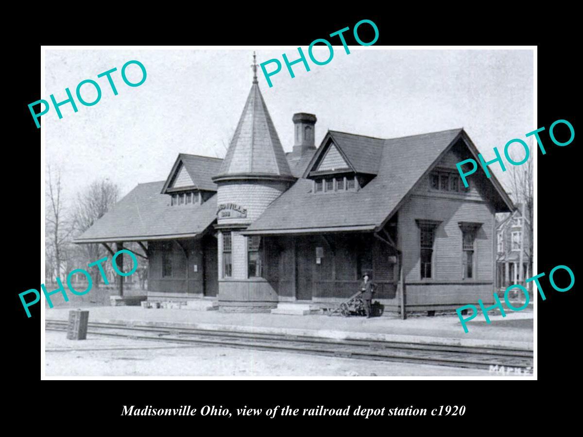OLD 8x6 HISTORIC PHOTO OF MADISONVILLE OHIO THE RAILROAD DEPOT STATION c1920 eBay