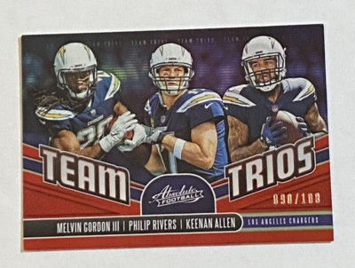 2019 Panini Absolute Team Trios Spectrum Red #TT-CH Gordon, Rivers, Allen /100