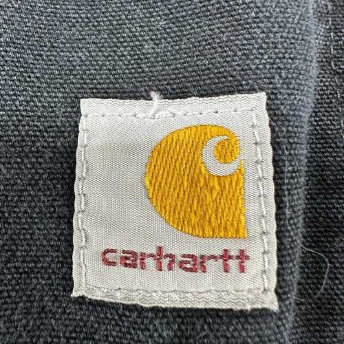 Carhartt Overalls Boys M 26x21 Black Canvas Bib Double Knee Cotton Quilted Lined - Picture 2 of 7