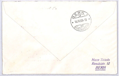 Spain Cols SPANISH GUINEA Air 1949 *UPU* 4p HIGH VALUE Cover 1950 Bern YT317 - Picture 3 of 12